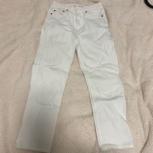 Topshop white straight leg ankle jeans